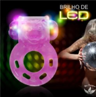 ANEL COM VIBRO POWER LEAOZINHO ROSA LED [BATERIA LR44]